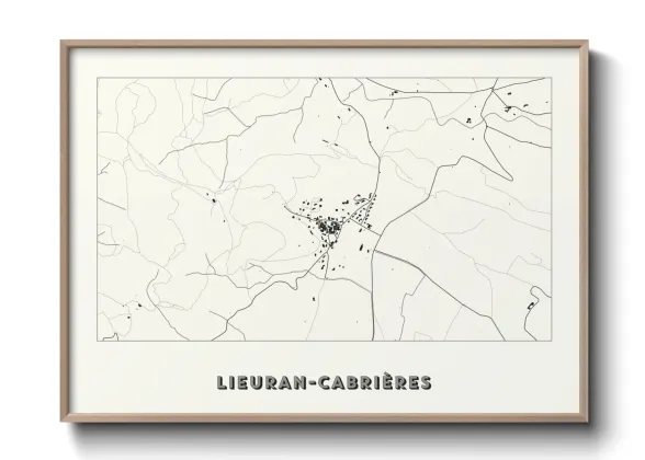 Une affiche de carte sur Lieuran-Cabrières