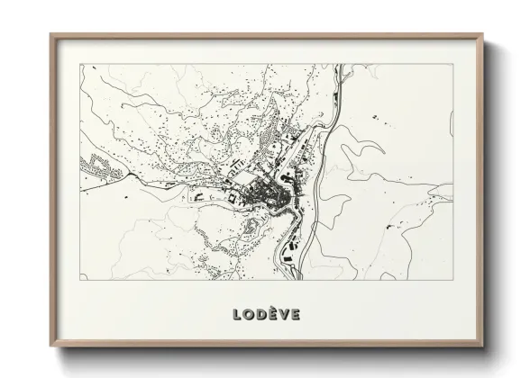 Une affiche de carte sur Lodève