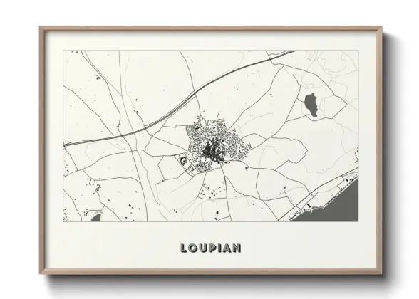 Une affiche de carte sur Loupian