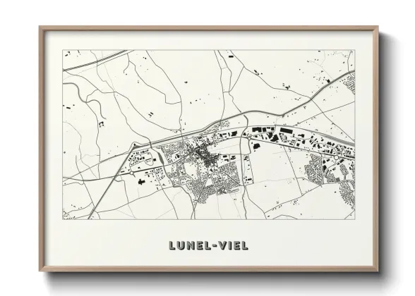 Une affiche de carte sur Lunel-Viel