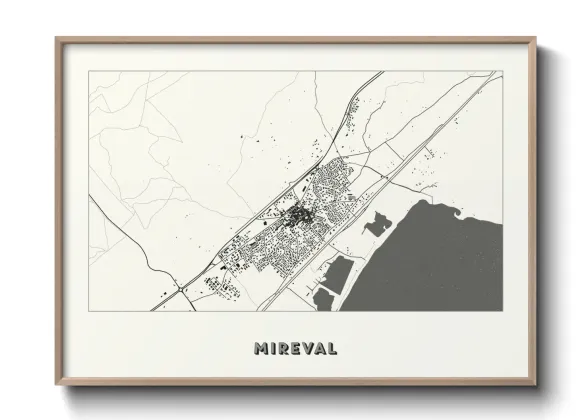 Une affiche de carte sur Mireval