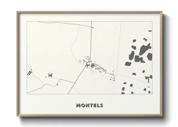 Une affiche de carte sur Montels