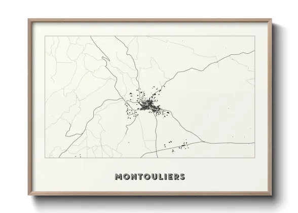 Une affiche de carte sur Montouliers