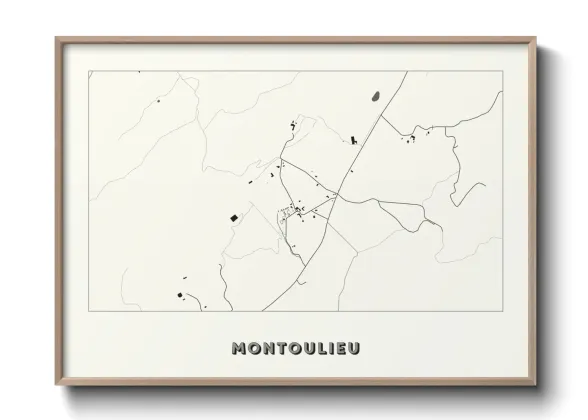 Une affiche de carte sur Montoulieu