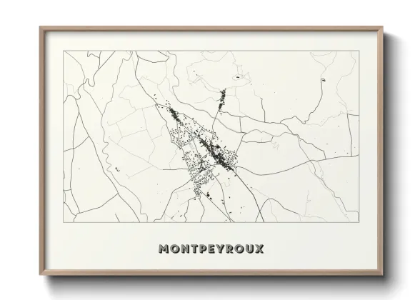 Une affiche de carte sur Montpeyroux