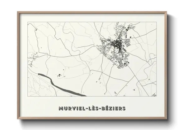 Une affiche de carte sur Murviel-lès-Béziers