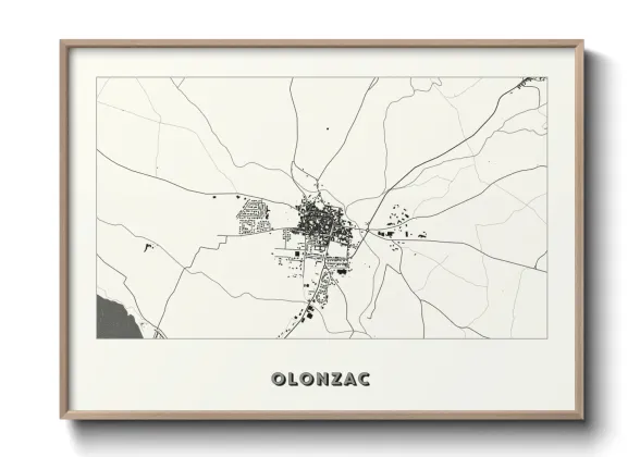Une affiche de carte sur Olonzac