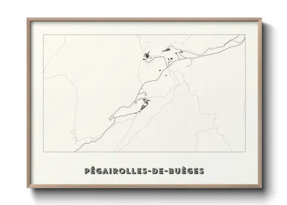 Une affiche de carte sur Pégairolles-de-Buèges