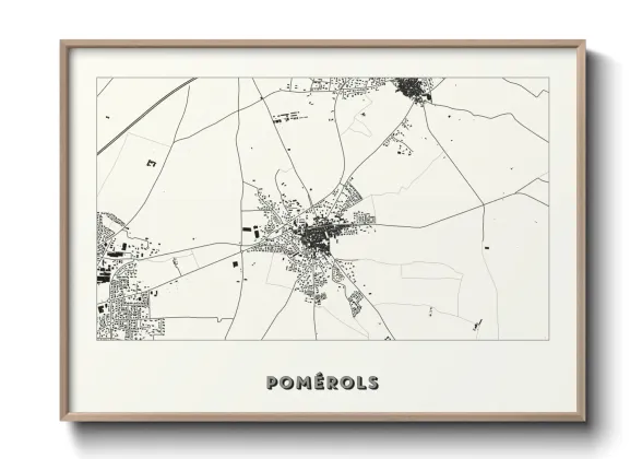 Une affiche de carte sur Pomérols