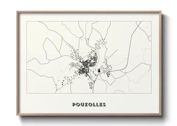 Une affiche de carte sur Pouzolles