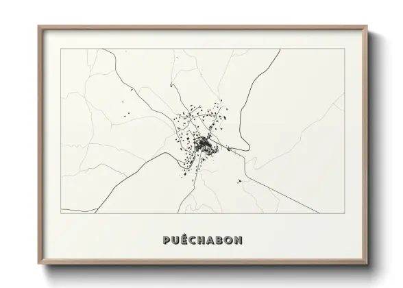 Une affiche de carte sur Puéchabon