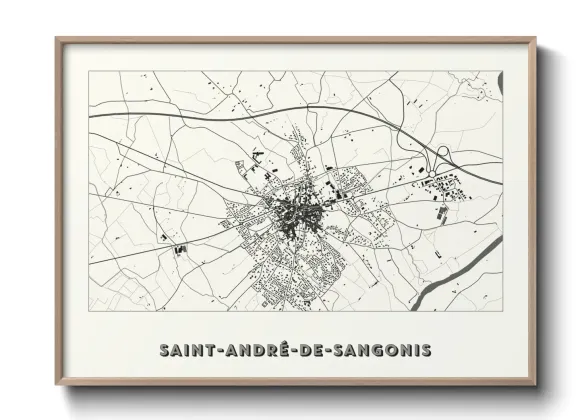 Une affiche de carte sur Saint-André-de-Sangonis