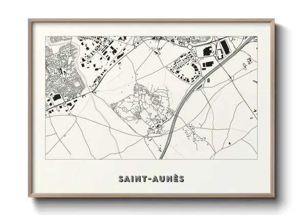 Une affiche de carte sur Saint-Aunès