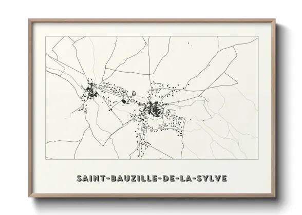 Une affiche de carte sur Saint-Bauzille-de-la-Sylve