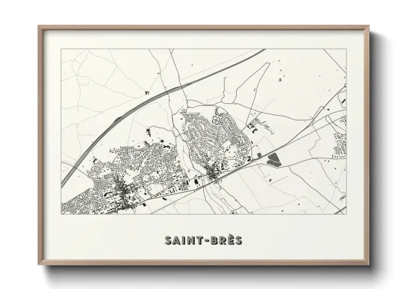 Une affiche de carte sur Saint-Brès