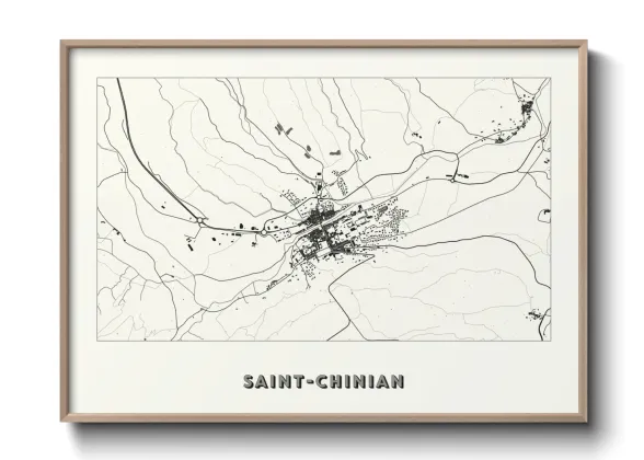 Une affiche de carte sur Saint-Chinian