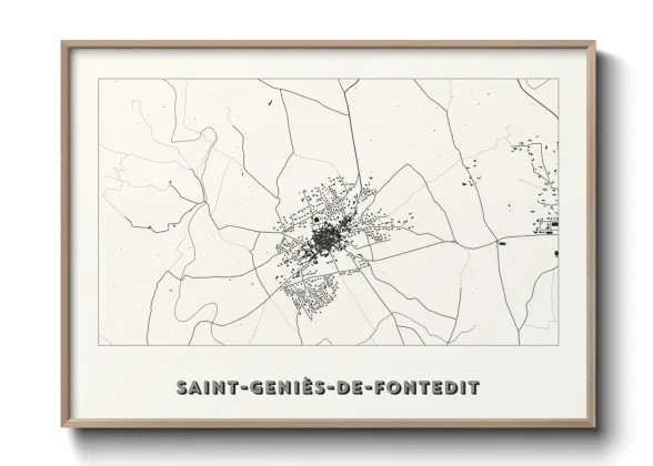 Une affiche de carte sur Saint-Geniès-de-Fontedit