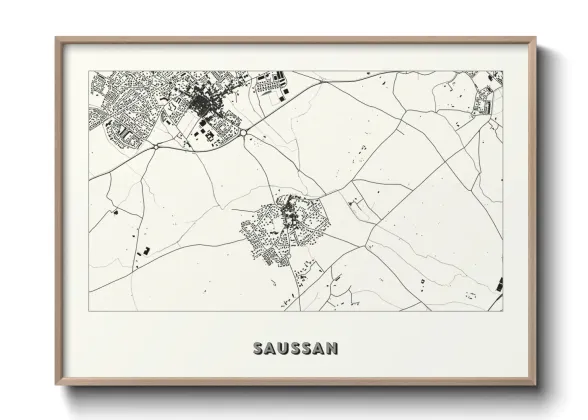 Une affiche de carte sur Saussan