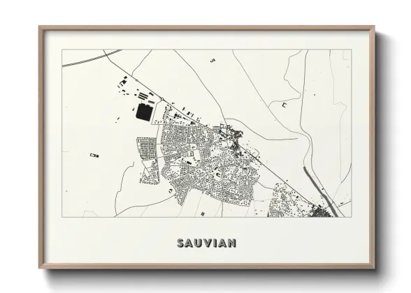 Une affiche de carte sur Sauvian