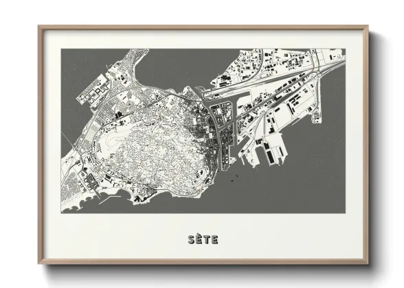 Une affiche de carte sur Sète