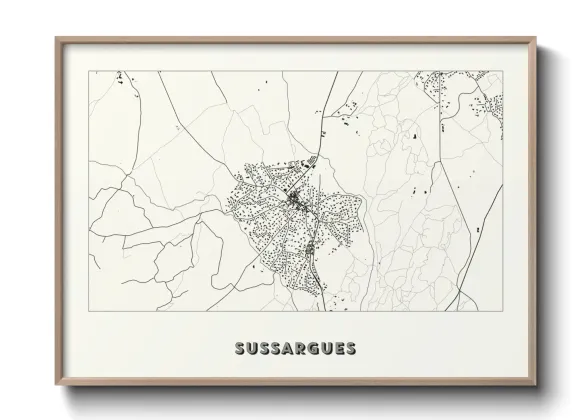 Une affiche de carte sur Sussargues