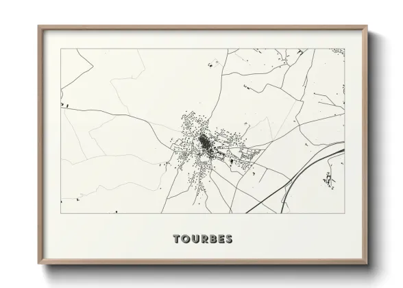 Une affiche de carte sur Tourbes