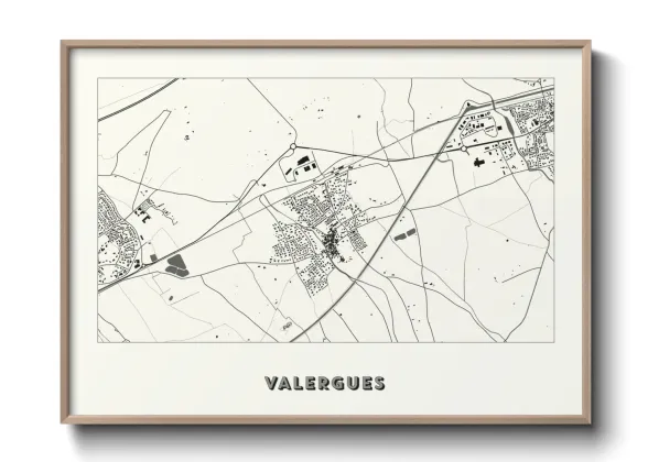 Une affiche de carte sur Valergues