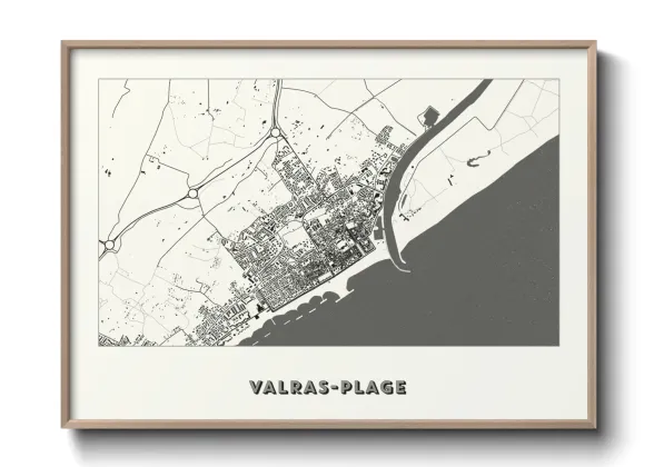 Une affiche de carte sur Valras-Plage