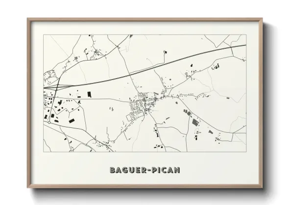Une affiche de carte sur Baguer-Pican