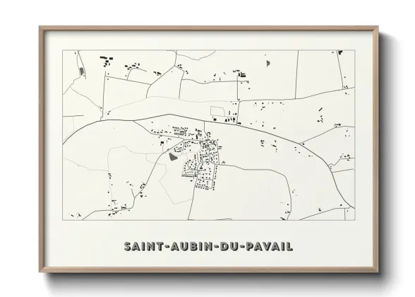 Une affiche de carte sur Saint-Aubin-du-Pavail