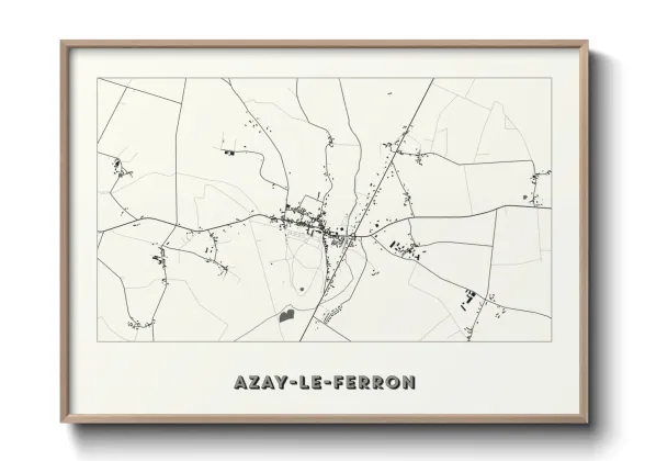 Une affiche de carte sur Azay-le-Ferron