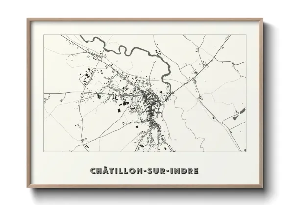 Une affiche de carte sur Châtillon-sur-Indre