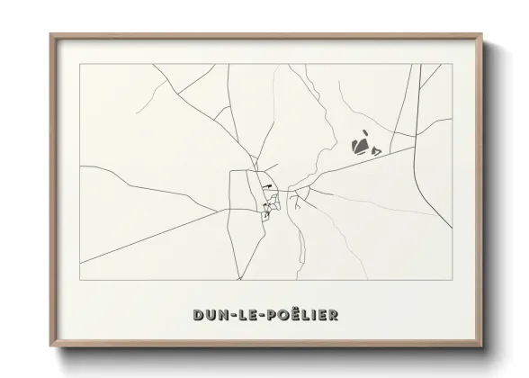 Une affiche de carte sur Dun-le-Poëlier