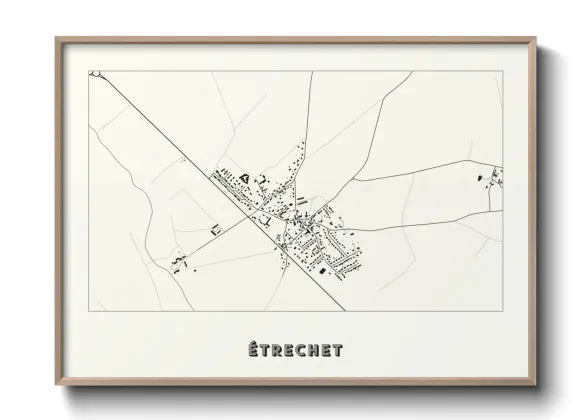 Une affiche de carte sur Étrechet