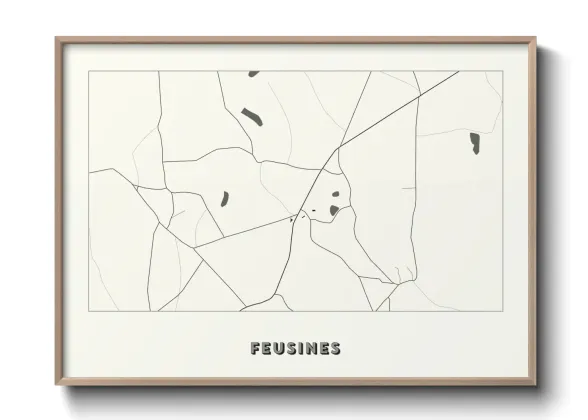 Une affiche de carte sur Feusines