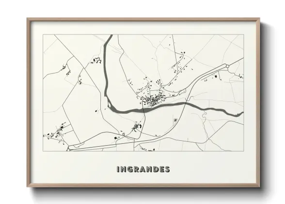 Une affiche de carte sur Ingrandes