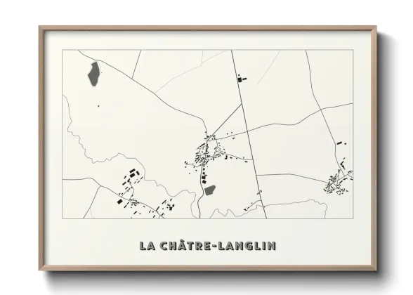 Une affiche de carte sur La Châtre-Langlin