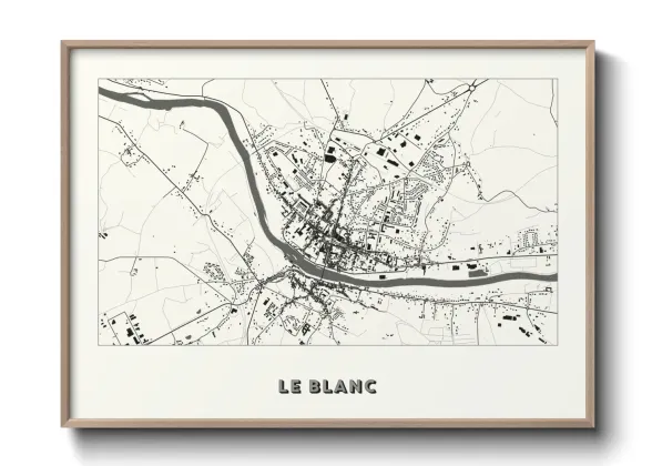 Une affiche de carte sur Le Blanc