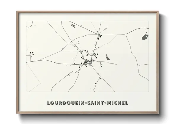 Une affiche de carte sur Lourdoueix-Saint-Michel