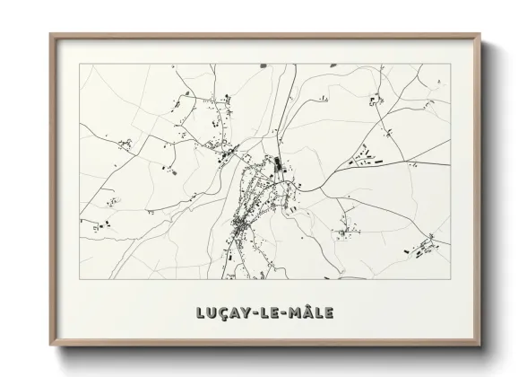 Une affiche de carte sur Luçay-le-Mâle