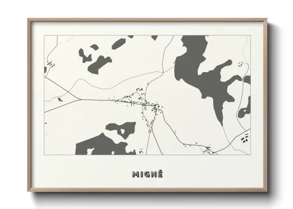Une affiche de carte sur Migné