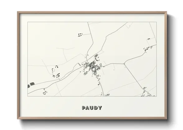Une affiche de carte sur Paudy
