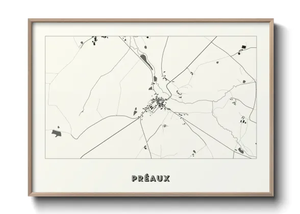 Une affiche de carte sur Préaux