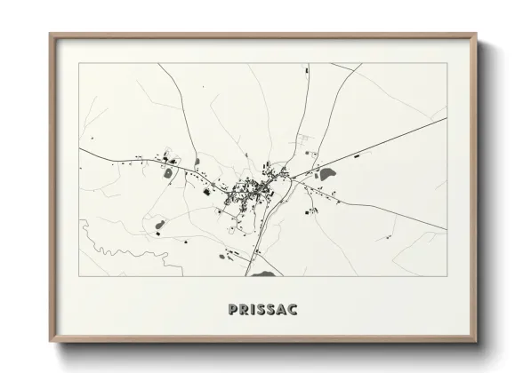 Une affiche de carte sur Prissac