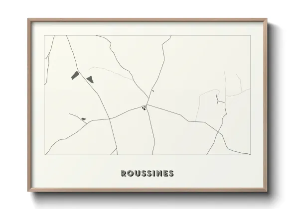 Une affiche de carte sur Roussines