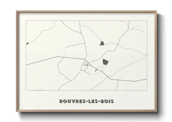 Une affiche de carte sur Rouvres-les-Bois