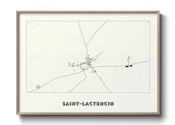 Une affiche de carte sur Saint-Lactencin