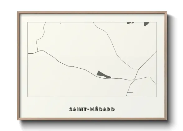 Une affiche de carte sur Saint-Médard