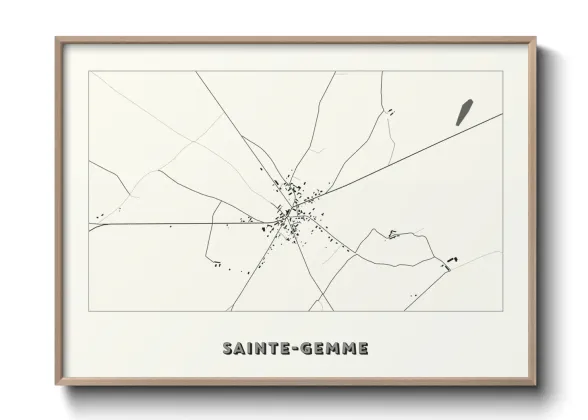 Une affiche de carte sur Sainte-Gemme