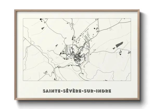 Une affiche de carte sur Sainte-Sévère-sur-Indre